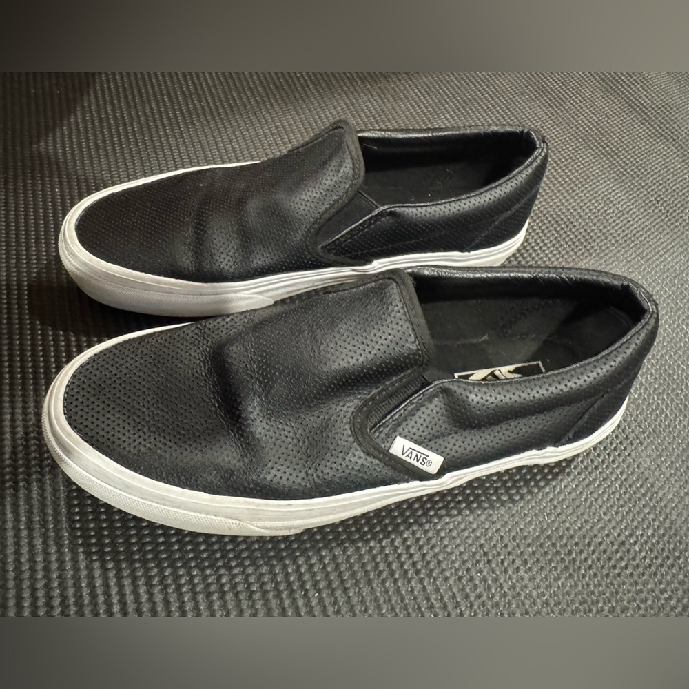 Vans Women’s Perforated Leather Classic Black Slip-On